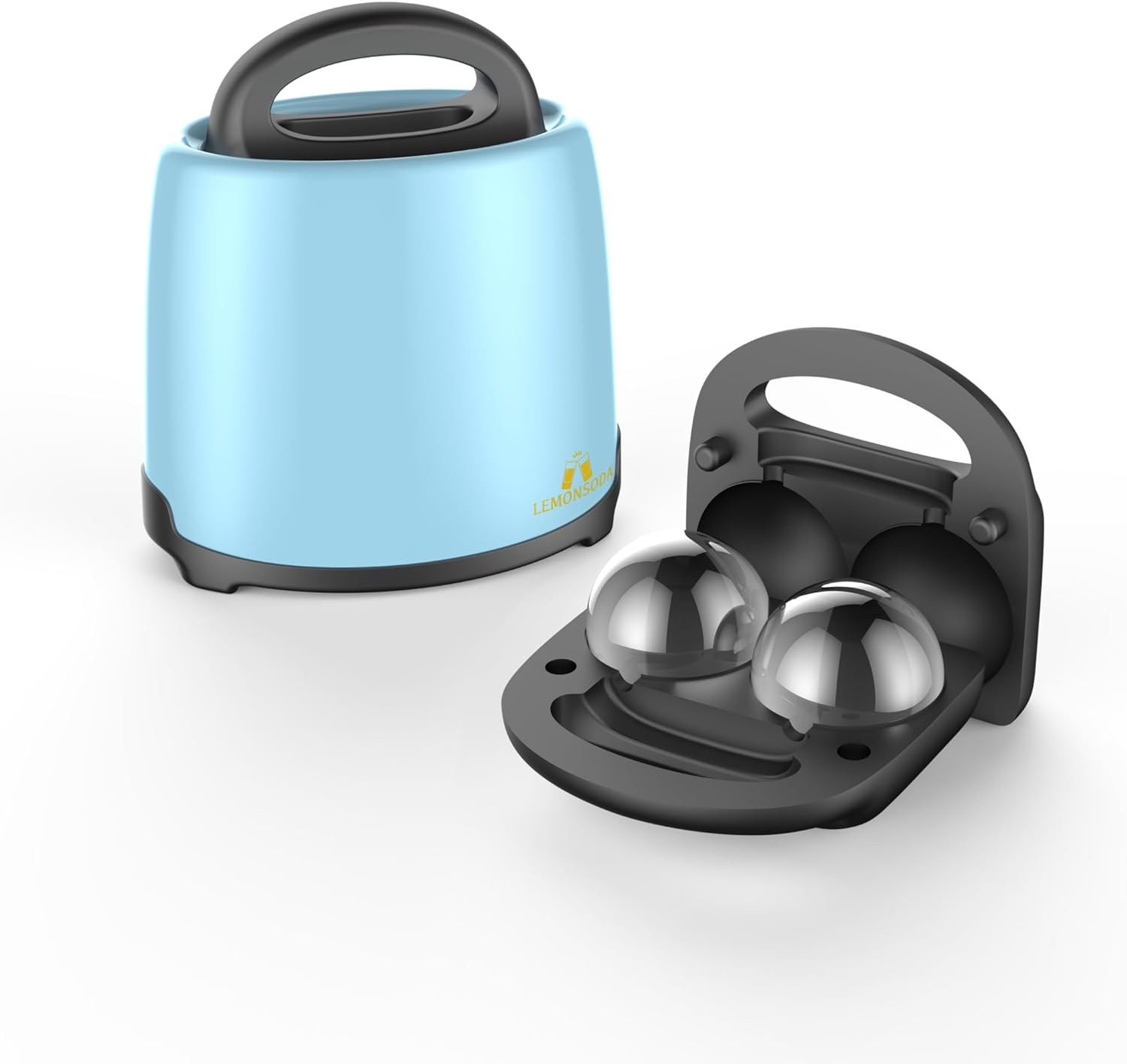 Crystal Clear Round Ice Maker - 2  2.5" Clear Ice Cubes