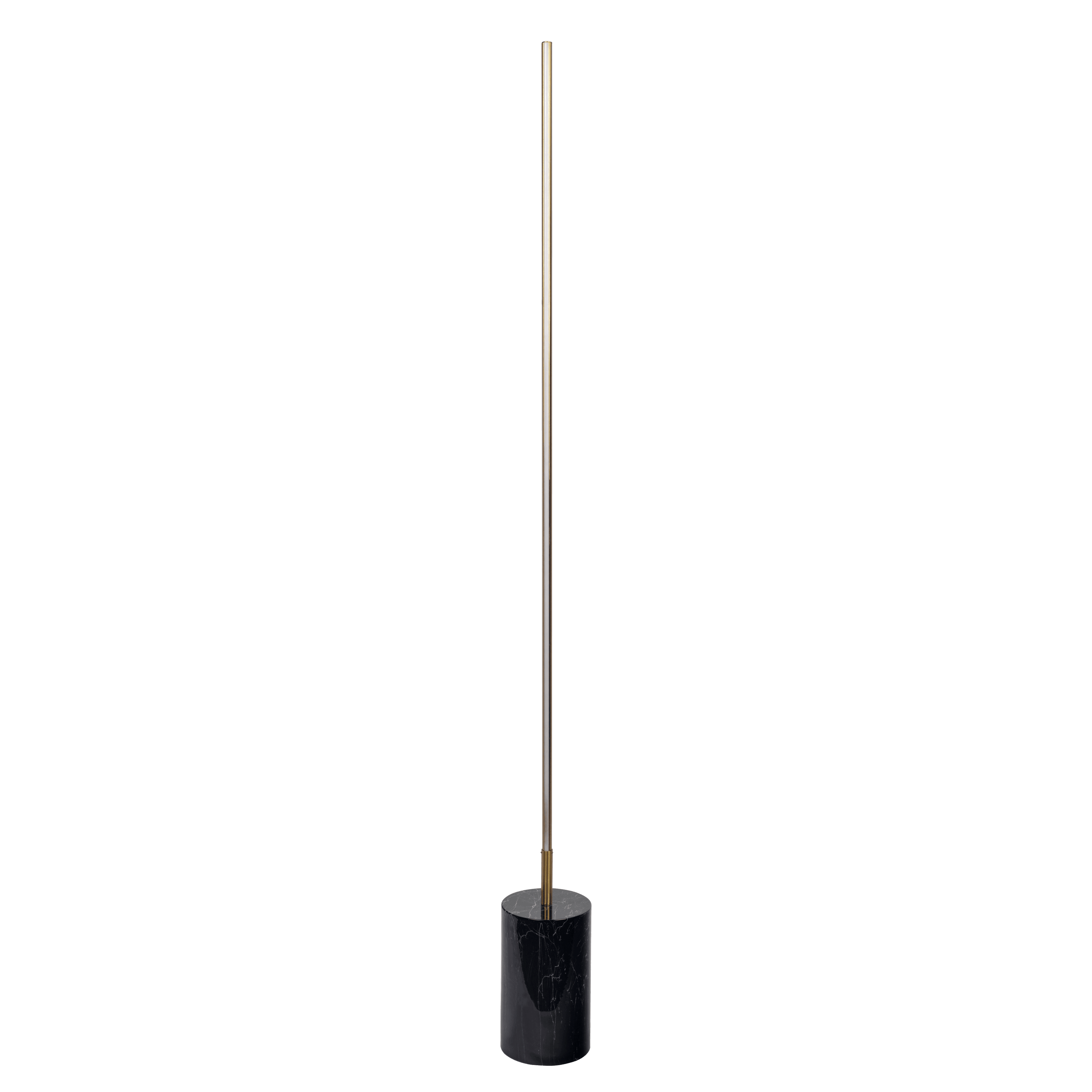 Prism Brassed Gold LED Floor Lamp with On/Off Switch Faux Marble Base 