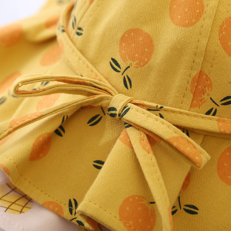 Baby Girl Floral Print Adjustable Design Sunshade Bucket Hats