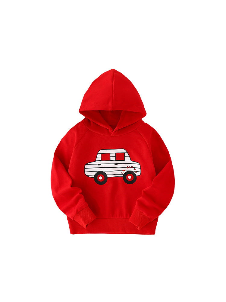 Baby Fashion Cartoon Print Pattern Casual Cotton Hoodie