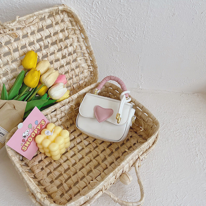 Children Girl Fashion Heart Pattern Mini One-Shoulder Bags Accessories