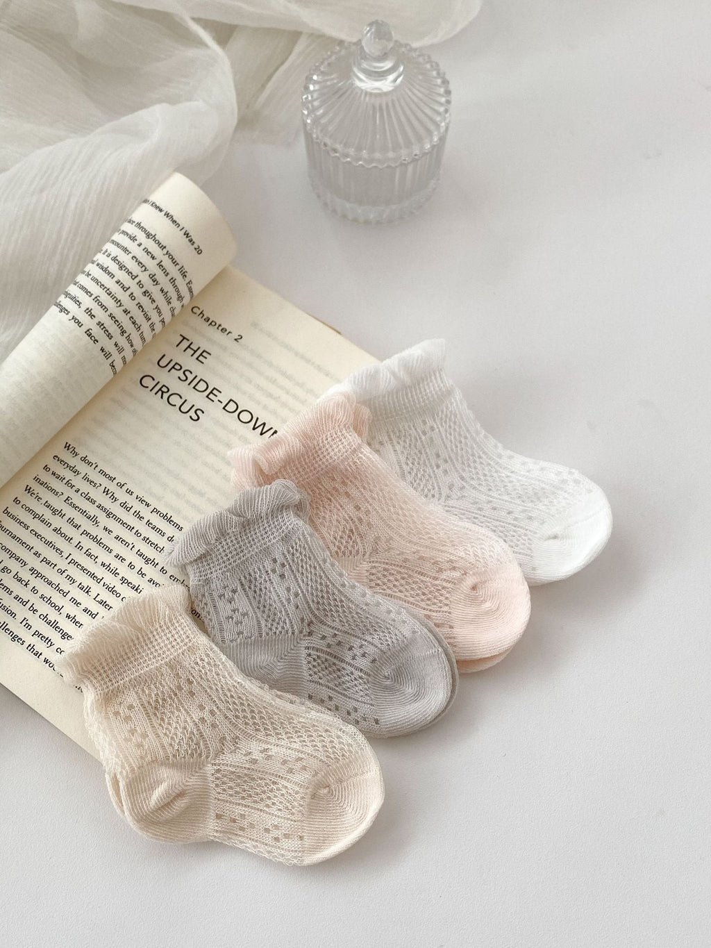 Pairs Summer Super Thin Breathable Socks For Girls: Baby Girls Floral Pattern Socks