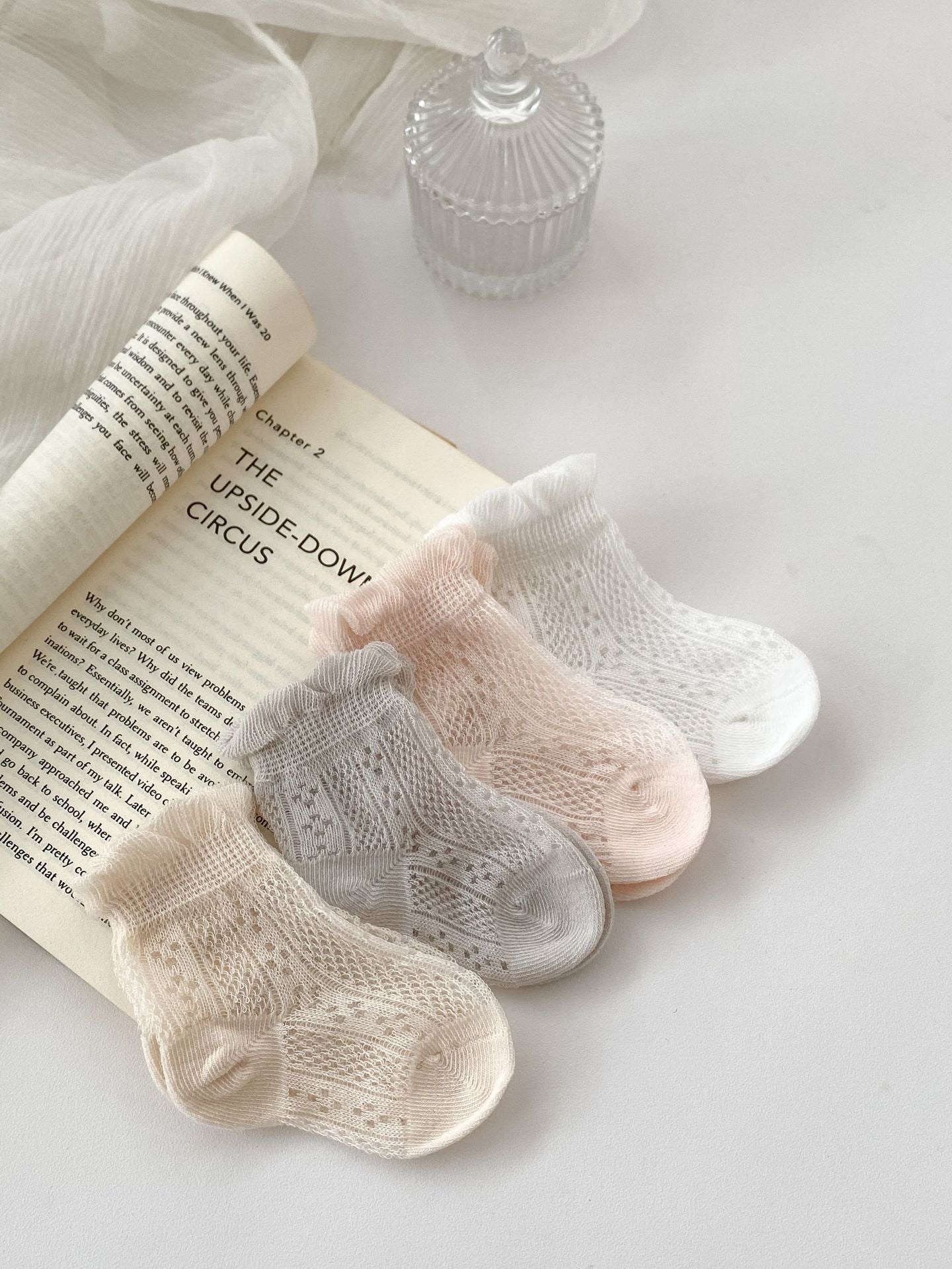 Pairs Summer Super Thin Breathable Socks For Girls: Baby Girls Floral Pattern Socks