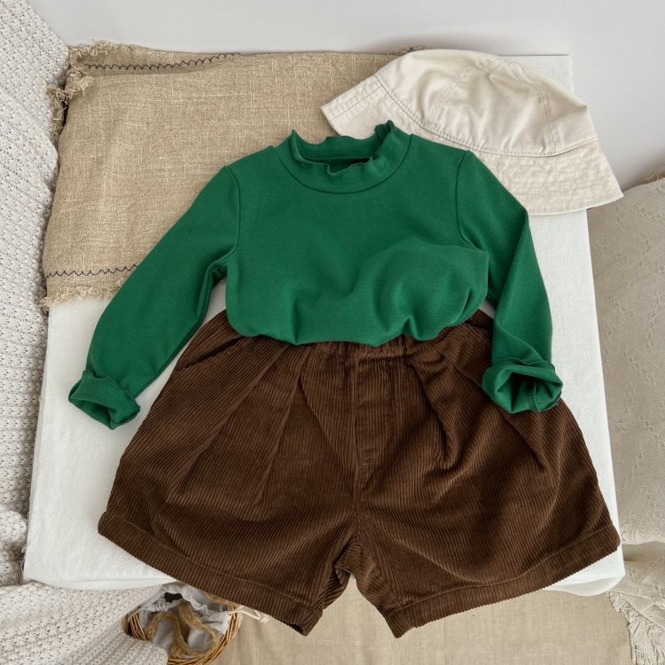 Baby Solid Color Corduroy Fabric Summer Shorts