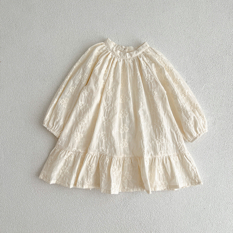 Simple Solid Floral Baby Round Neck Onesies OR Girls Dress