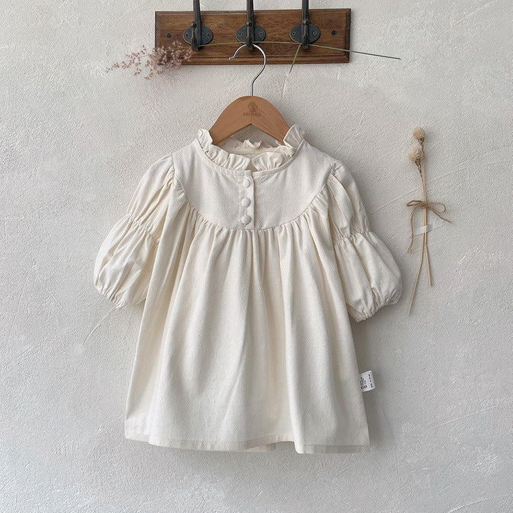 Infant Baby Sisters Clothing Romper Combo Dress In Autumn Outfit Wearing