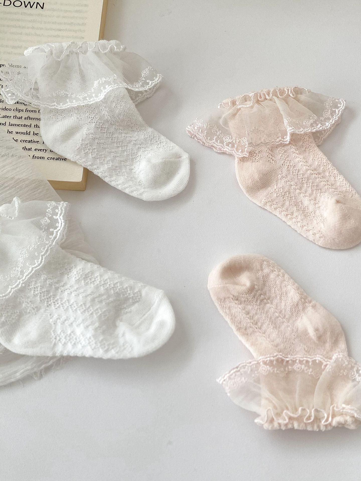 Pairs Summer Thin Breathable Socks For Girls: Baby Girls Princess Socks With Lace Trim