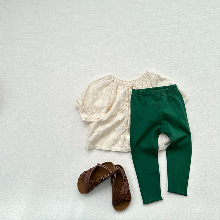 Children's Solid Color Leggings Girls Kindergarten Trousers