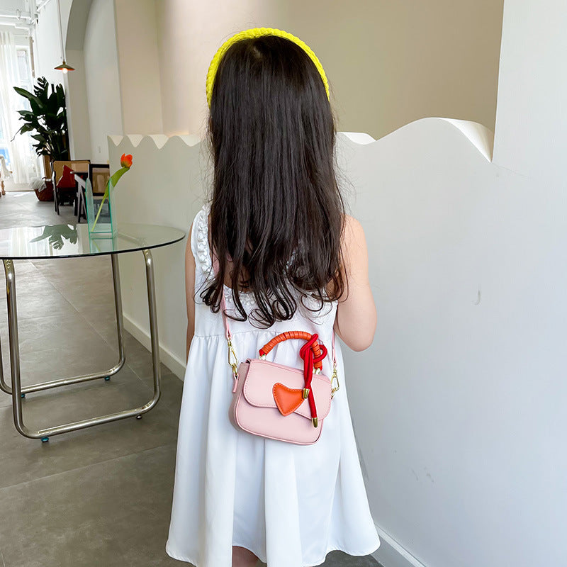 Children Girl Fashion Heart Pattern Mini One-Shoulder Bags Accessories