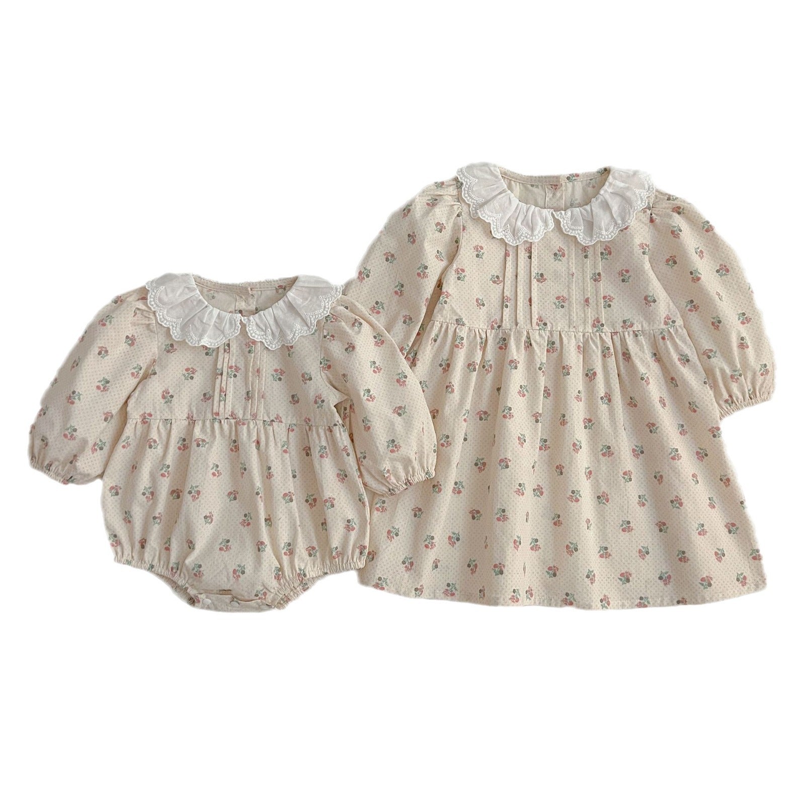 Adorable Baby Doll Collar Onesies or Floral Pattern Girls Dress