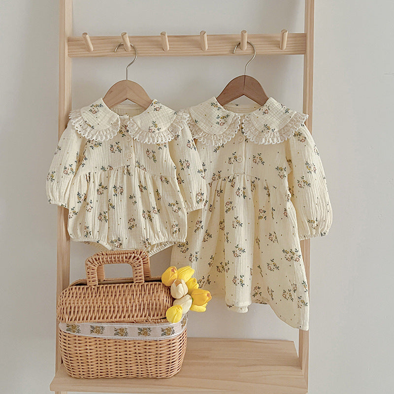 Adorable Baby Lace Collar Onesies or Floral Pattern Girls Dress