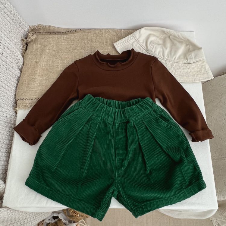 Baby Solid Color Corduroy Fabric Summer Shorts