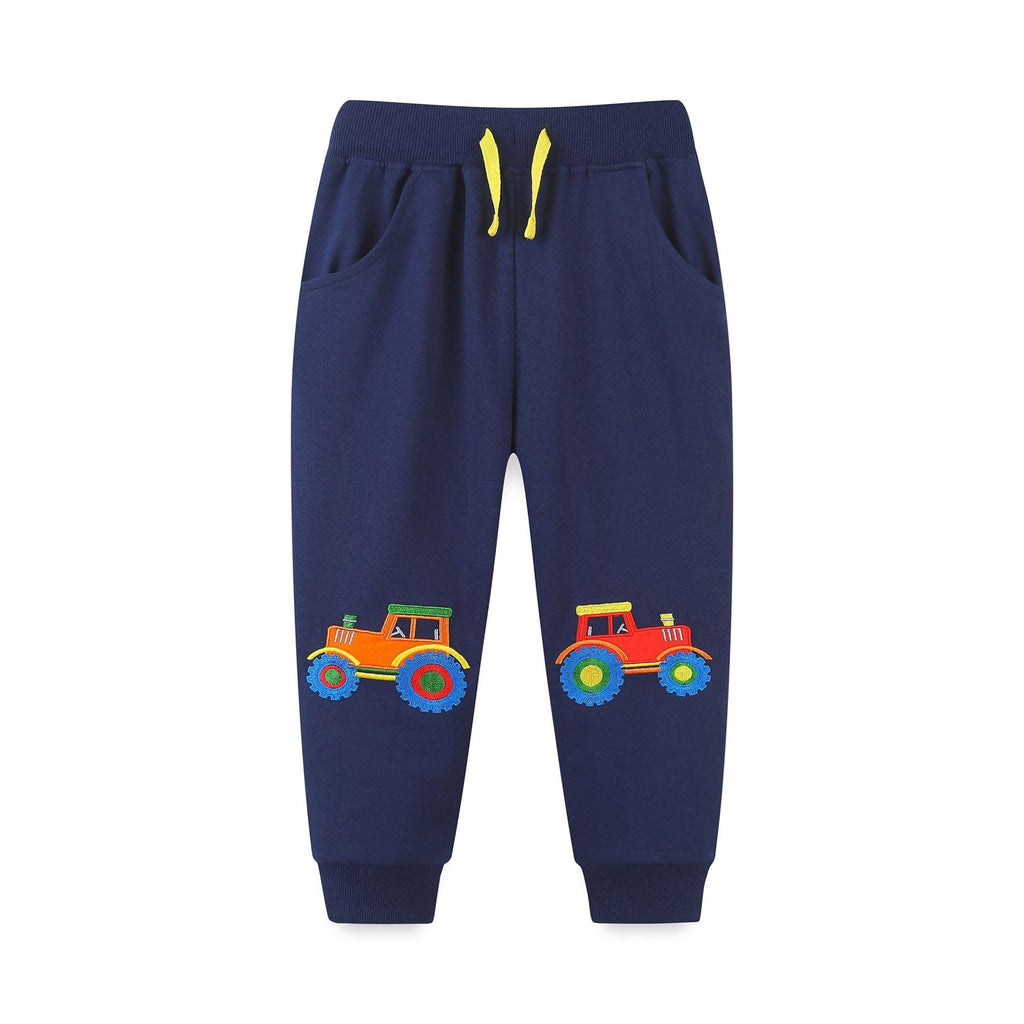 Autumn Embroidered Pattern Casual Trousers