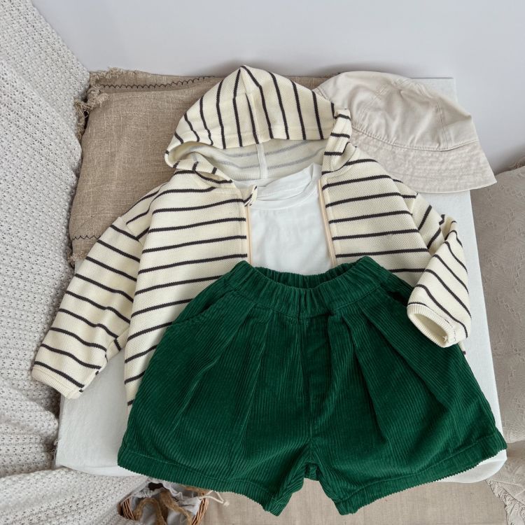 Baby Solid Color Corduroy Fabric Summer Shorts