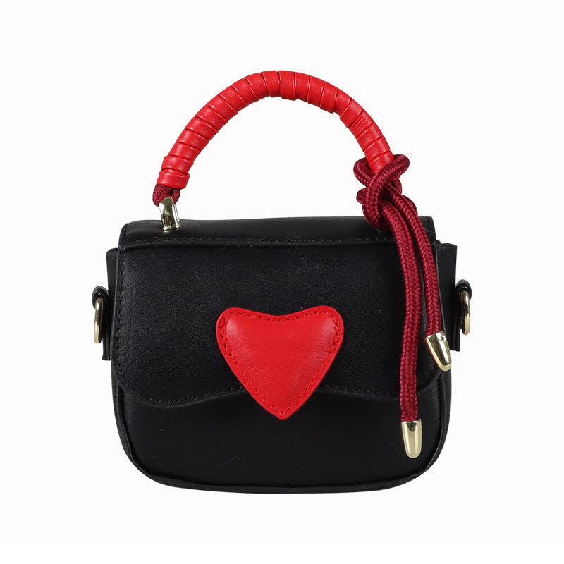 Children Girl Fashion Heart Pattern Mini One-Shoulder Bags Accessories