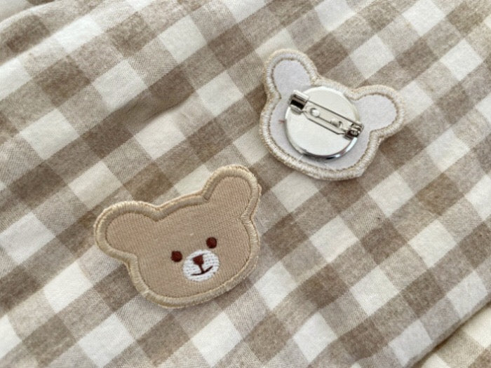 Baby Solid Color Or Plaid Pattern Cartoon Bear Decoration Quilted Warm Coat