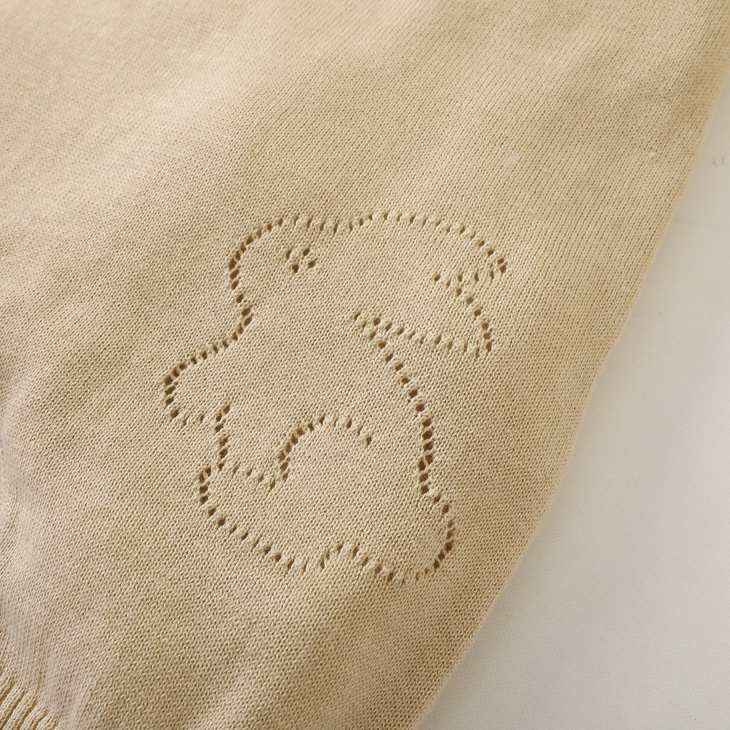 Baby Unisex 100% Cotton Knitting Romper With Hollow-Out Rabbit Design In Summer Outfit