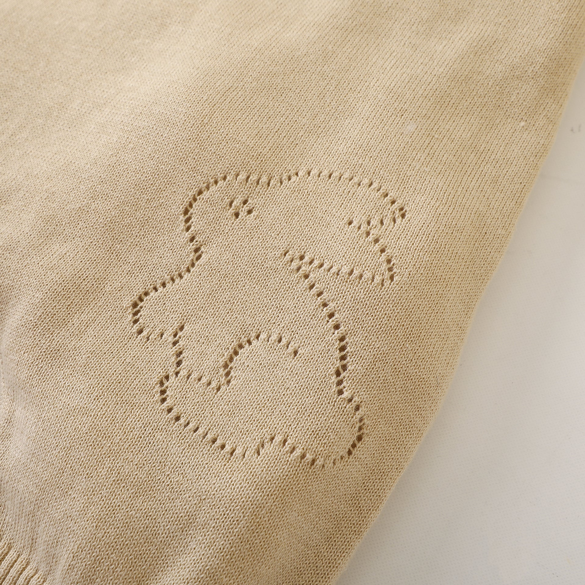 Baby Unisex 100% Cotton Knitting Romper With Hollow-Out Rabbit Design In Summer Outfit
