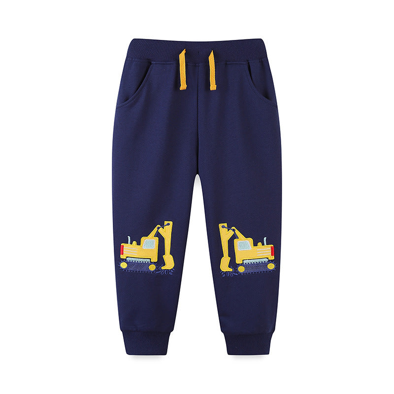 Autumn Embroidered Pattern Casual Trousers