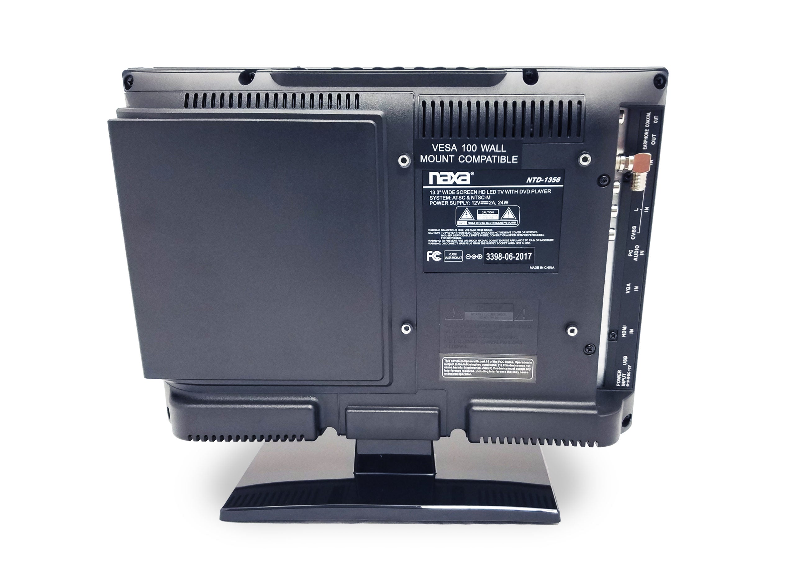 Naxa 13.3" 12Volt ACDC LED HDTV ATSC with DVD and Media Player & Car Package (NTD-1356)