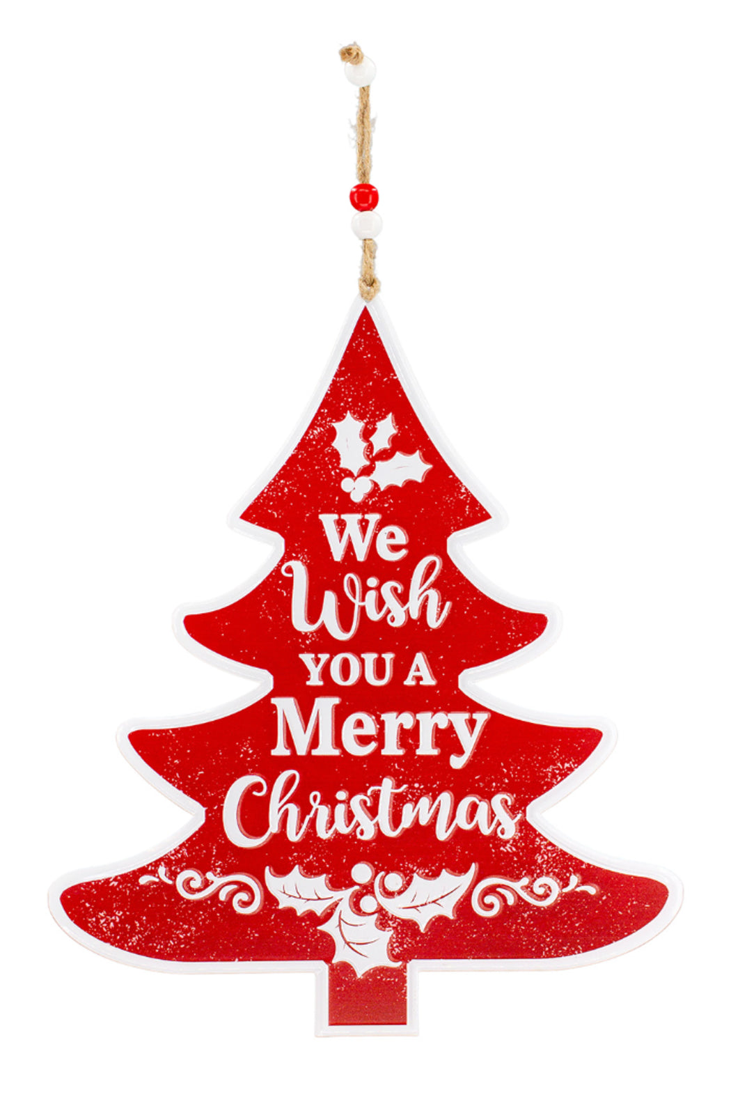 Red & White Christmas Tree Bead Hanger