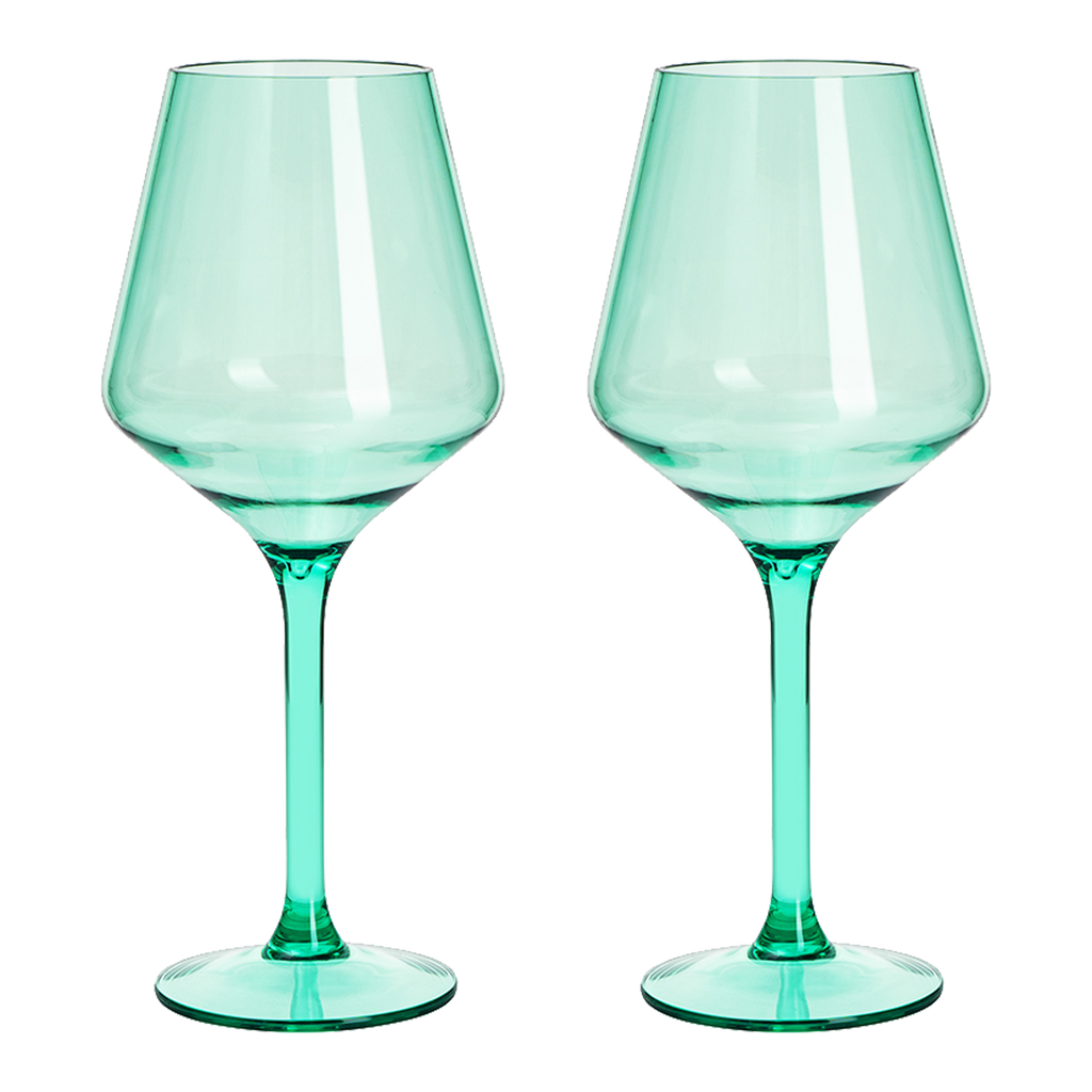 Saint Tropez Acrylic Stemmed Wine Glassware, Set of 2