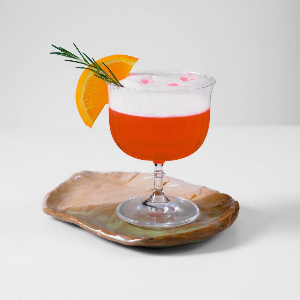 Rims Orient-Coupe Dessert/Paloma Ribbed Martini & Wine Glasses - (Lotus) - 9.25oz