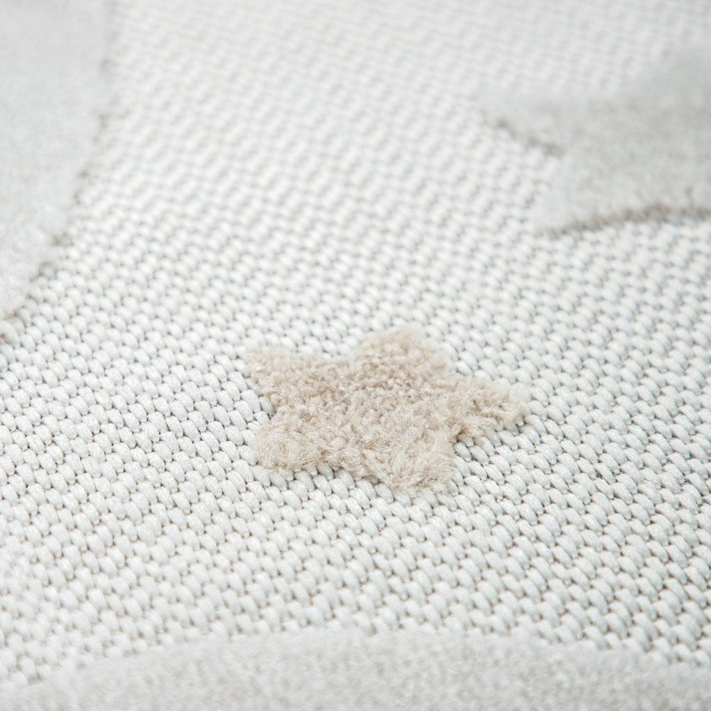Round Kids Rug Tweet Cuddling Moon & Stars - Cream Beige