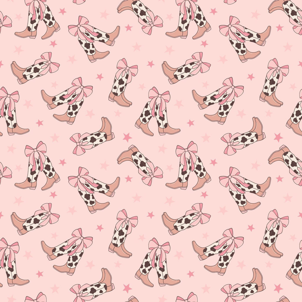 Cowhide Boots Bows Ruffle Footie