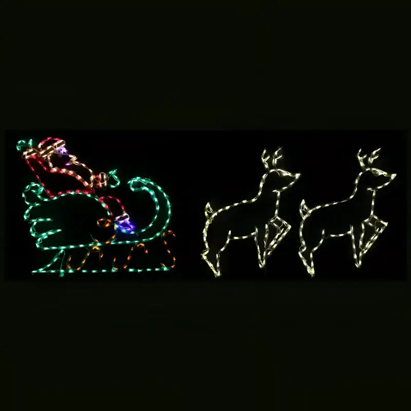 Santa in Sleigh with 2 Deer Medium