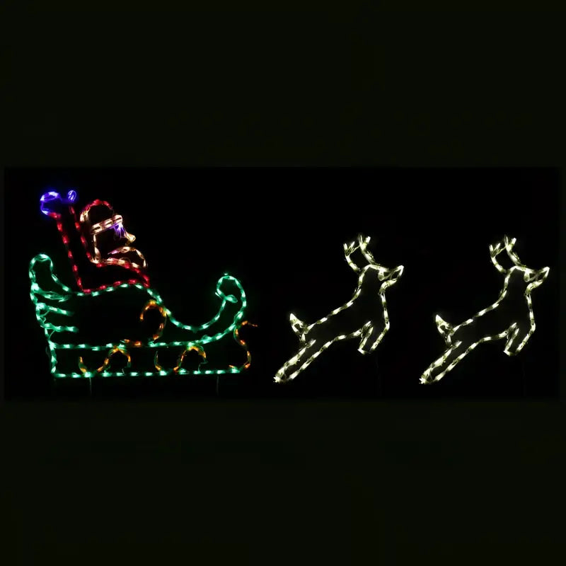 Santa in Sleigh with 2 Deer Small