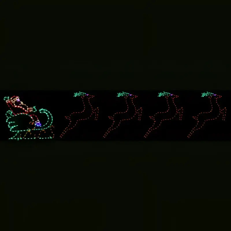 Santa in Sleigh with 4 Leaping Deer