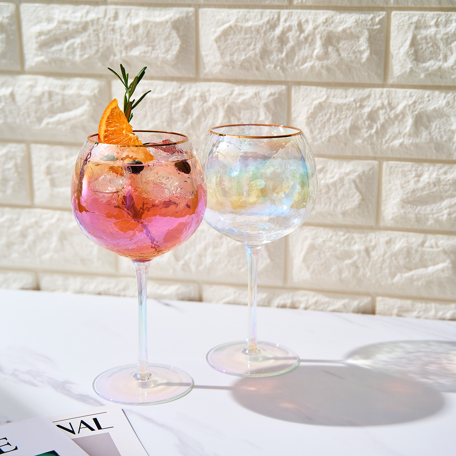 Dulce Stemmed Wine Glassware, Set of 2