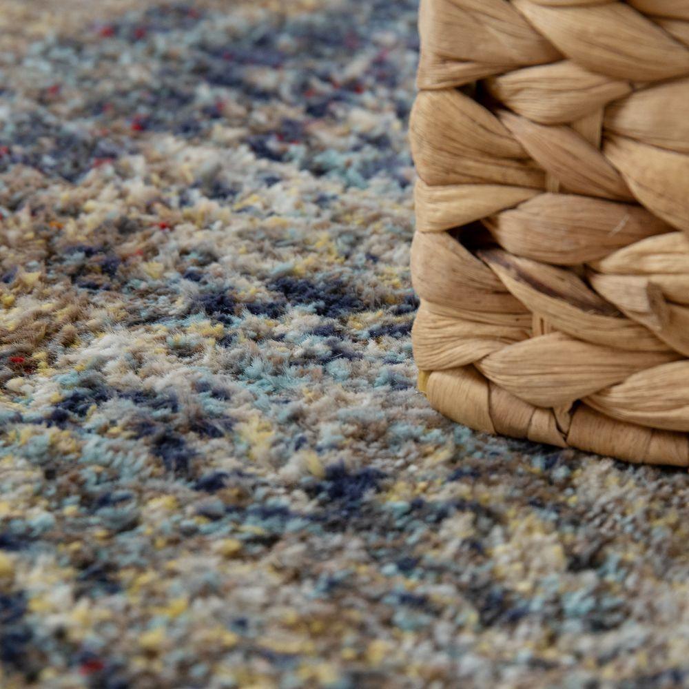 Short-Pile Rug Living Room Used Effect Patchwork Industrial Style Modern Colourful