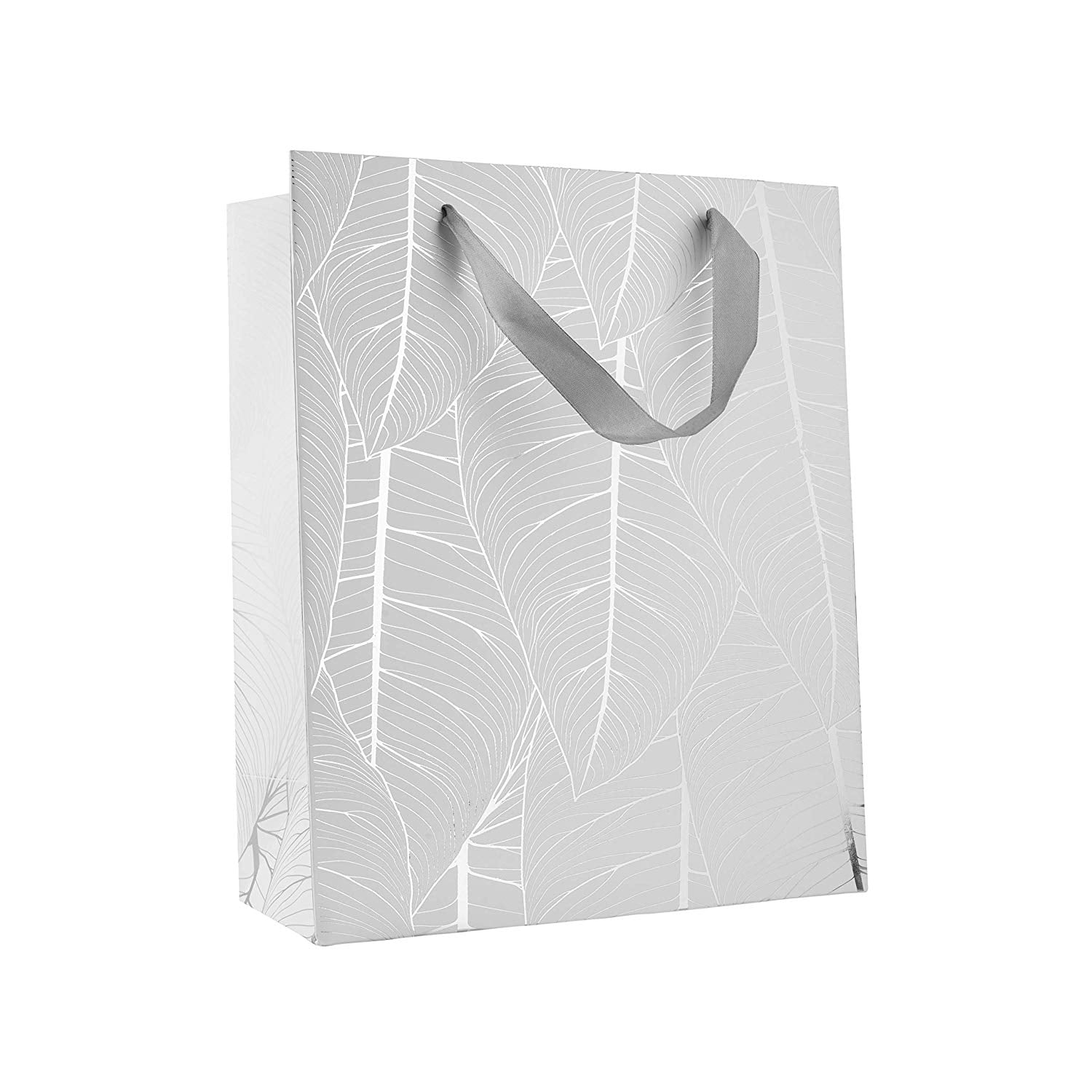 Leaf Design Silver Gift Bags 12.5"X10.25"X4.75"