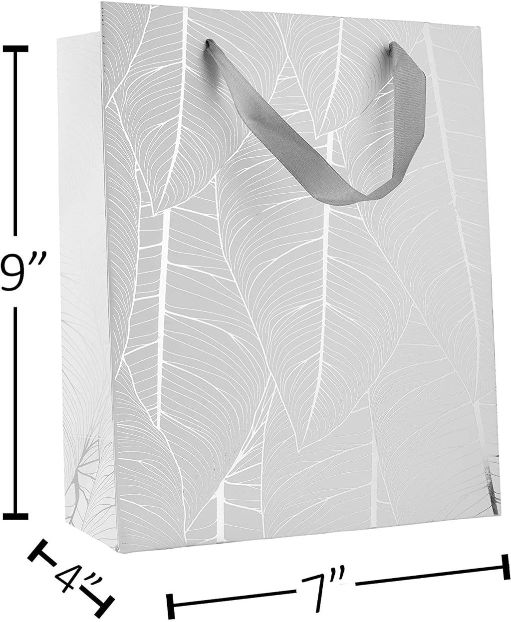 Leaf Design Silver Gift Bags 12.5"X10.25"X4.75"