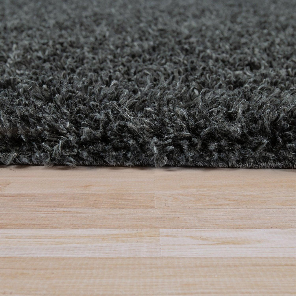 Solid Medium-Pile Rug Anthrazit Living Room Robust