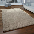 Simple High-Pile Rug Beige Brown Living Room Robust