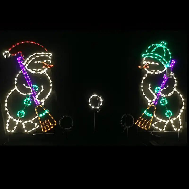 Snowman Sweeping Snowball, Animated
