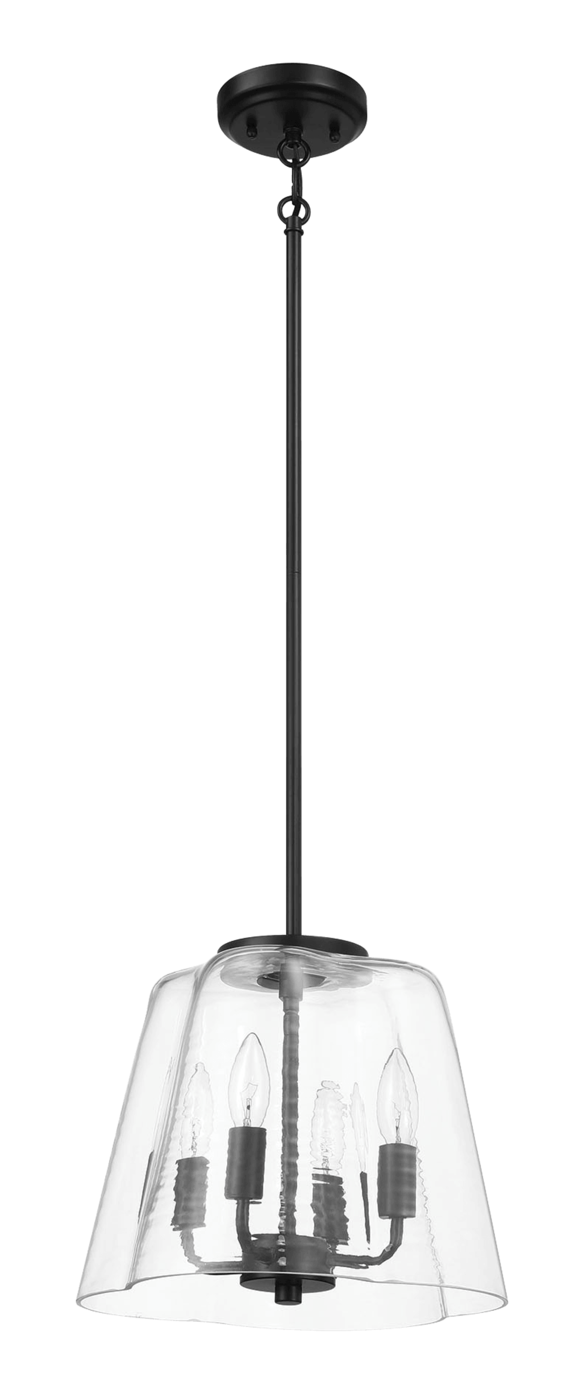 Soiree Four Candle Lights Pendant With Clear Glass - Black Finish – Lu