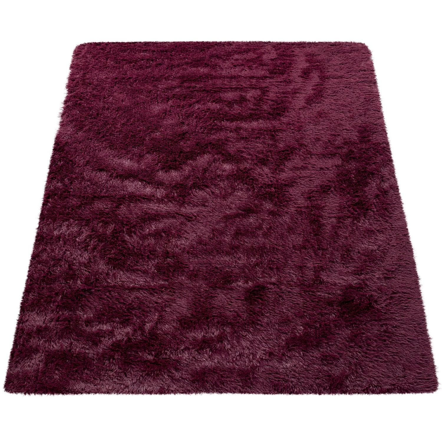 Solid Shag Rug Silky Soft & Fluffy In Purple