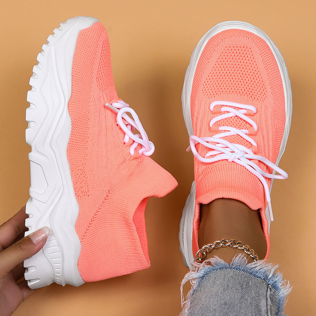 Sports women's shoes breathable fly woven socks shoes for lazy people one step on lazy shoes