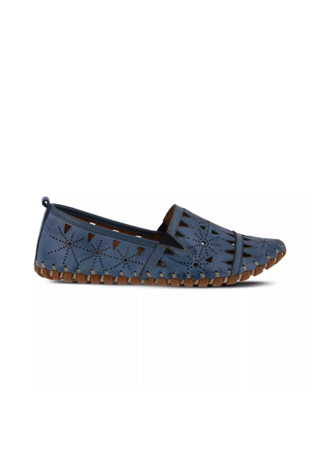 Spring Step Leather Perforated Slip-On Shoes- Fusaro