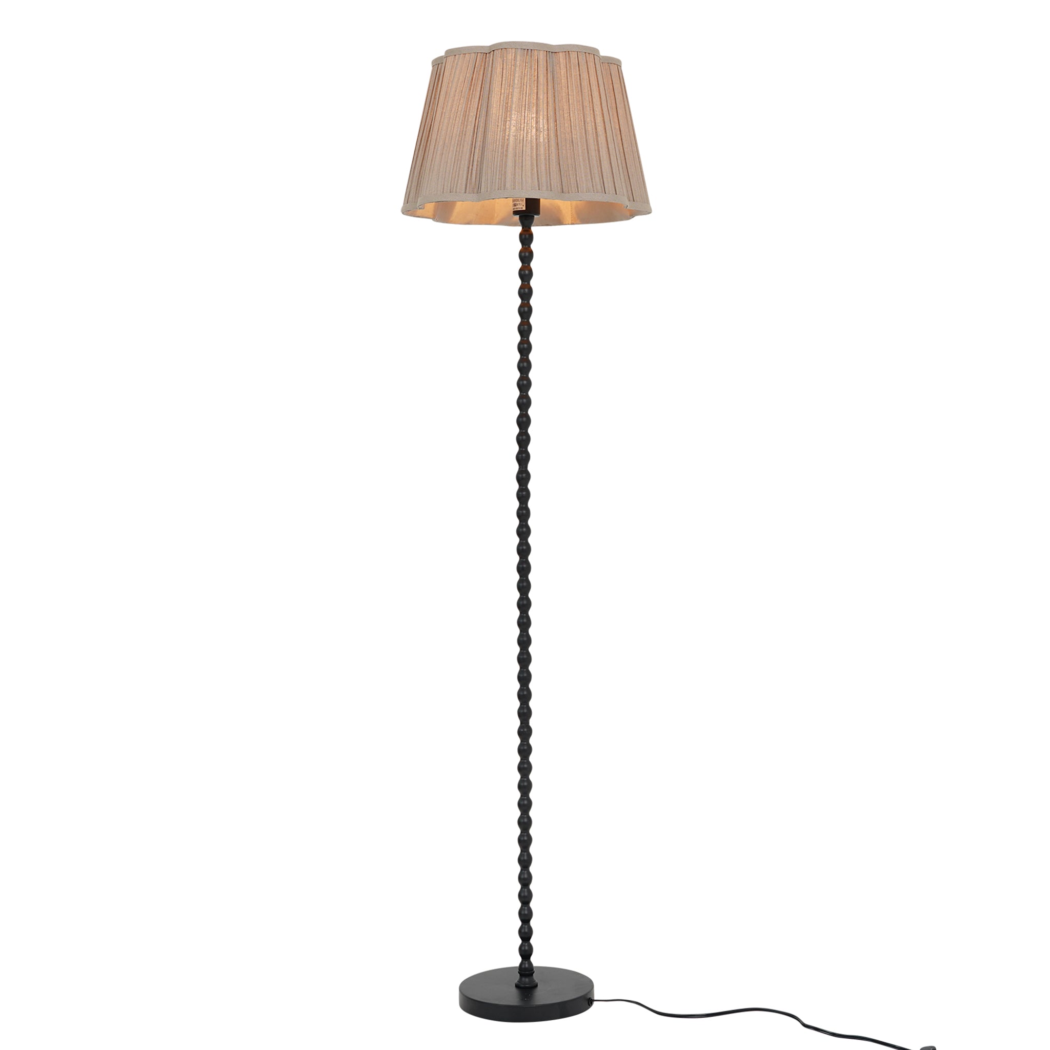 Stello Floor Lamp Natural and Black – Luxury Lighting – Curated by SHO