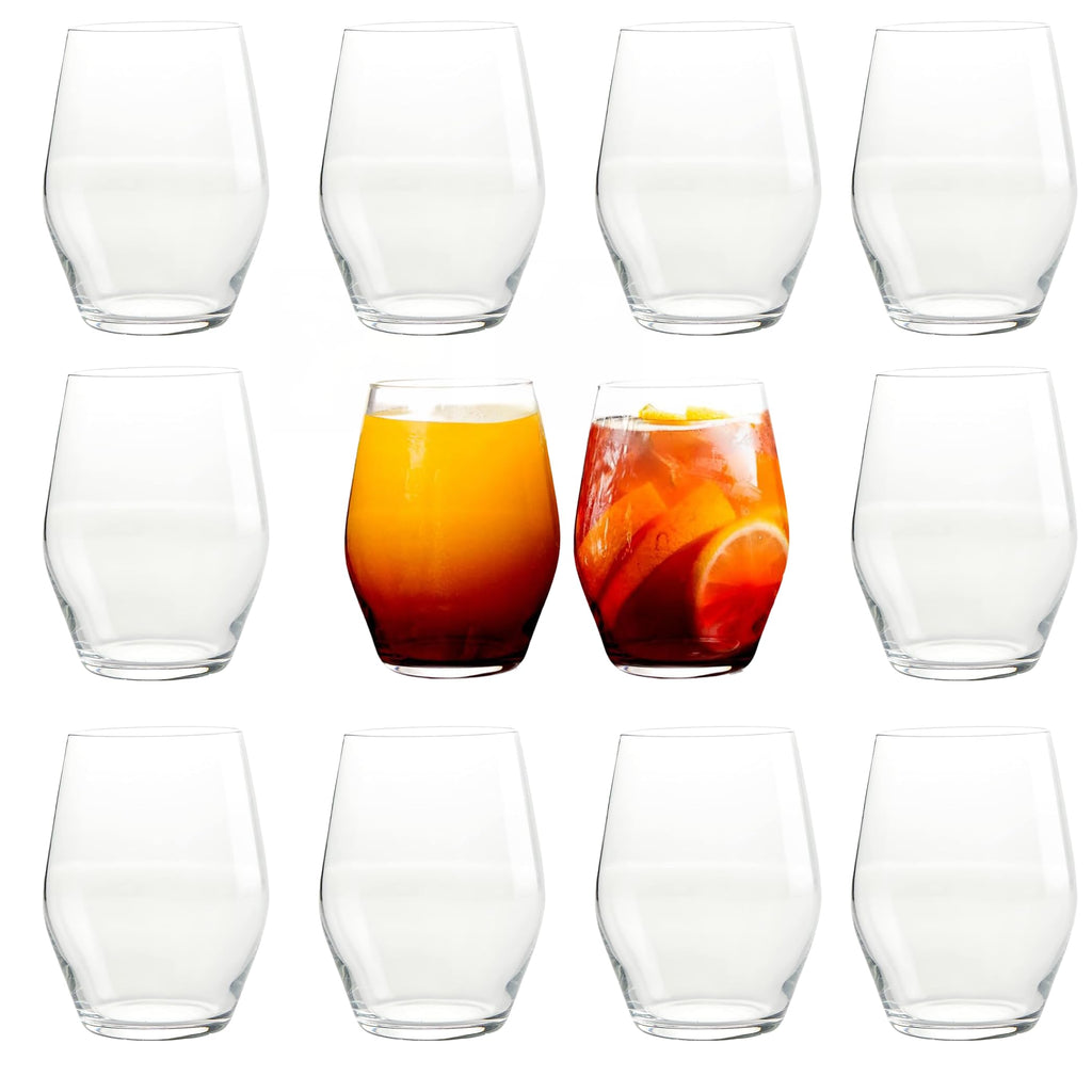 Sante Stemless Crystal Wine Glasses - 15oz