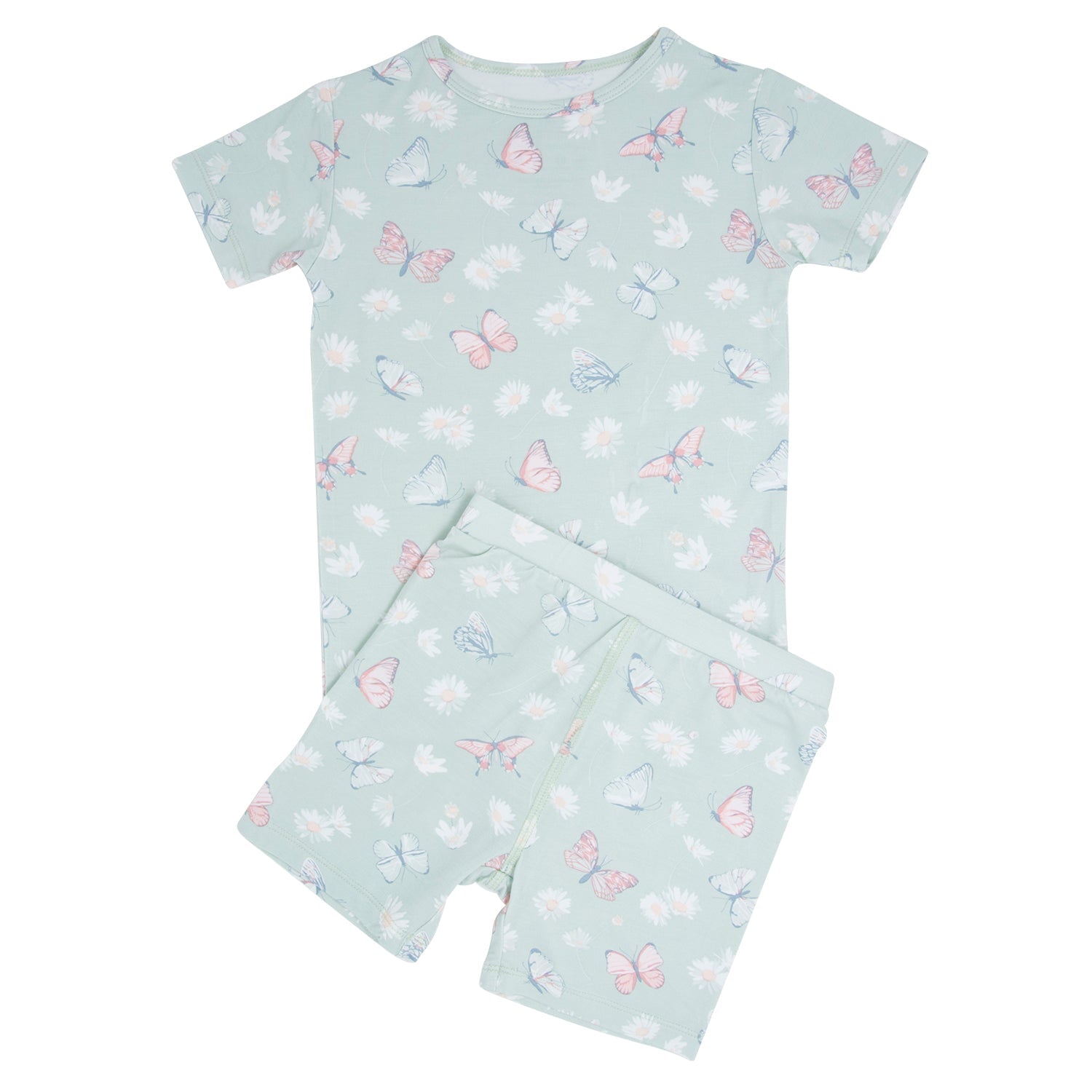 Mint Butterfly Daisy Bamboo Summer Pajama Set