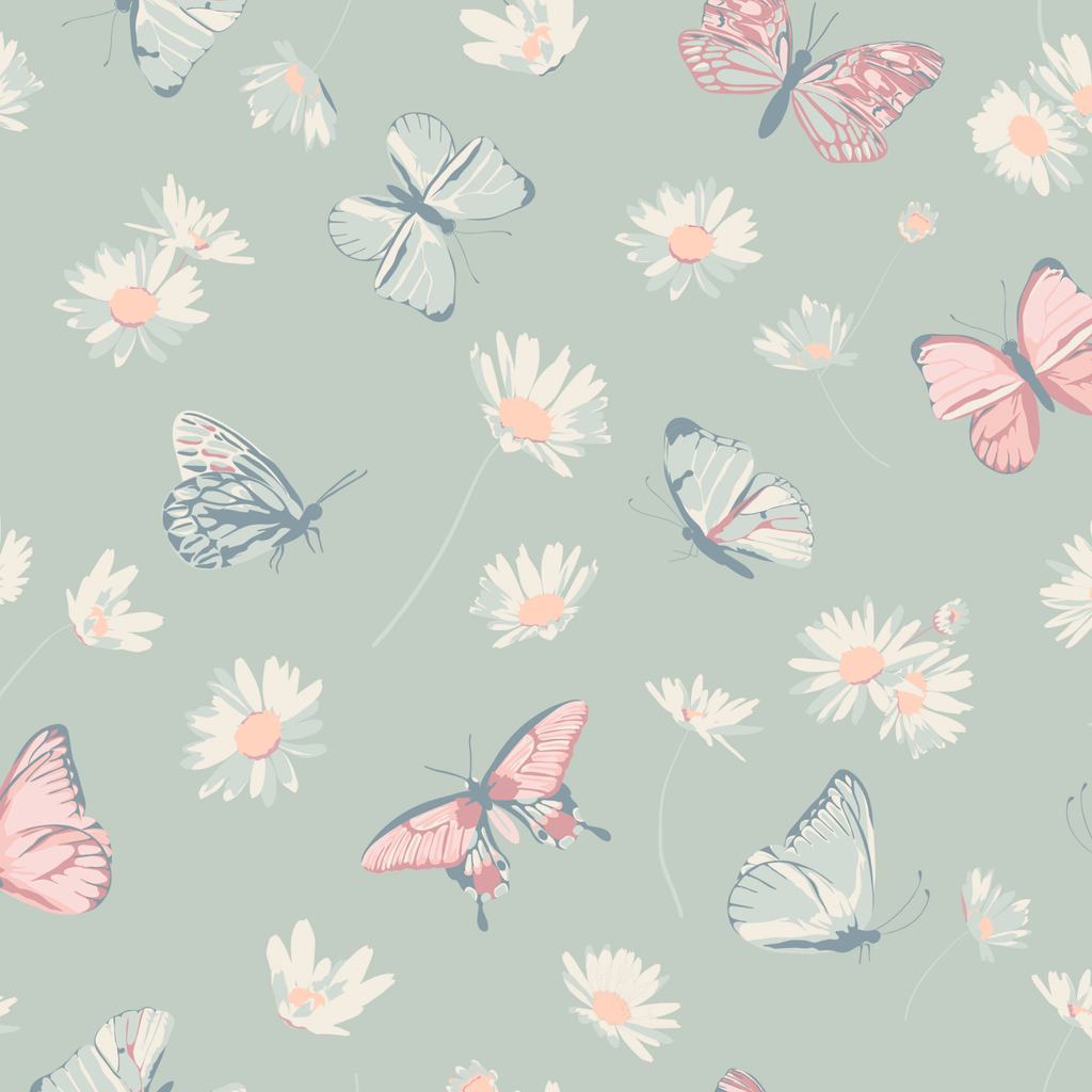 Mint Butterfly Daisy Bamboo Summer Pajama Set