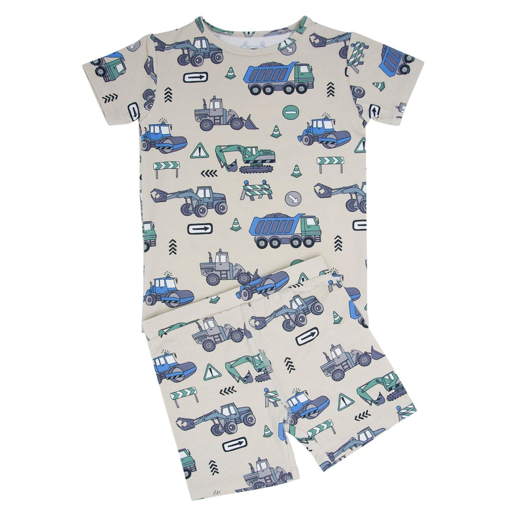 Trucks Diggers Construction  Summer Pajama Set