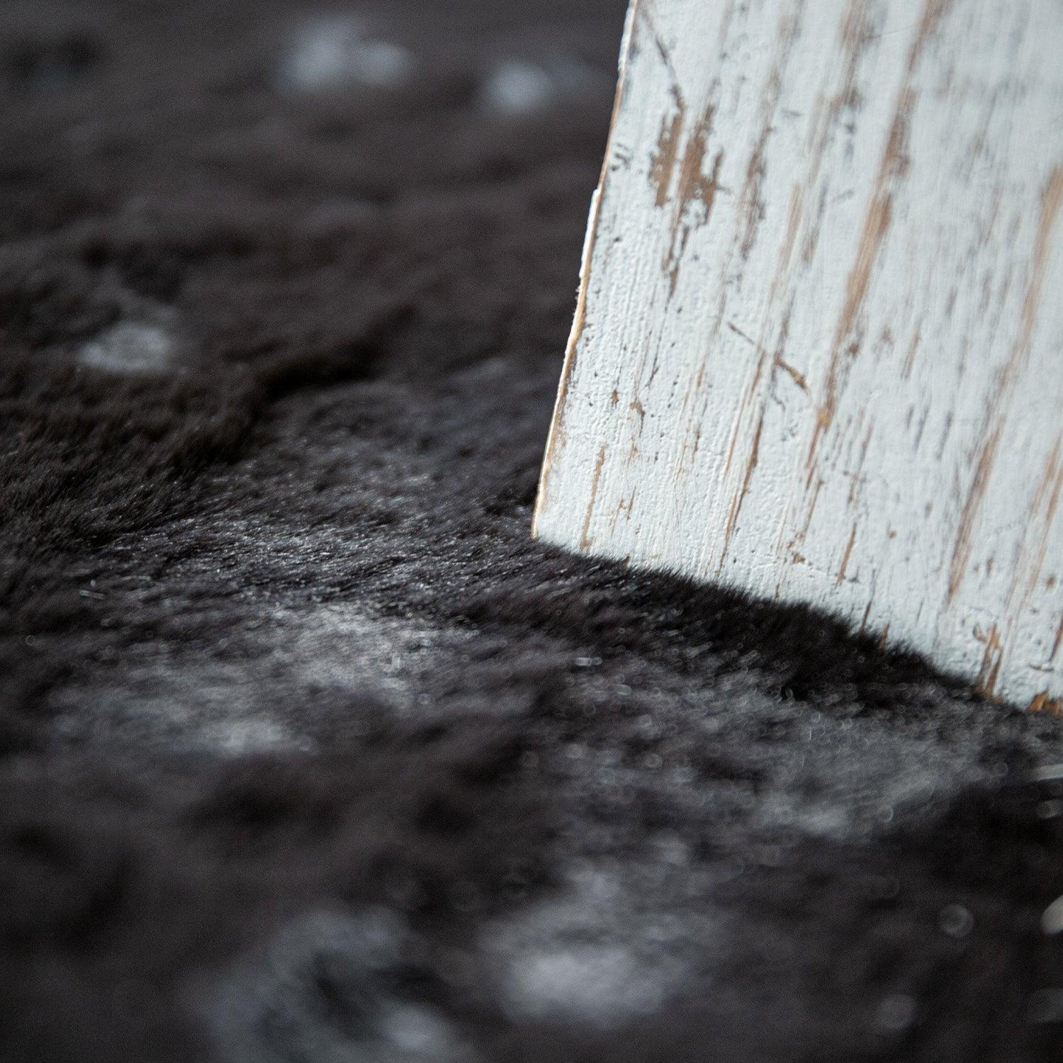 Super Soft Area Rug Fluffy High Pile Cosy Luxurious Touch in Solid Black