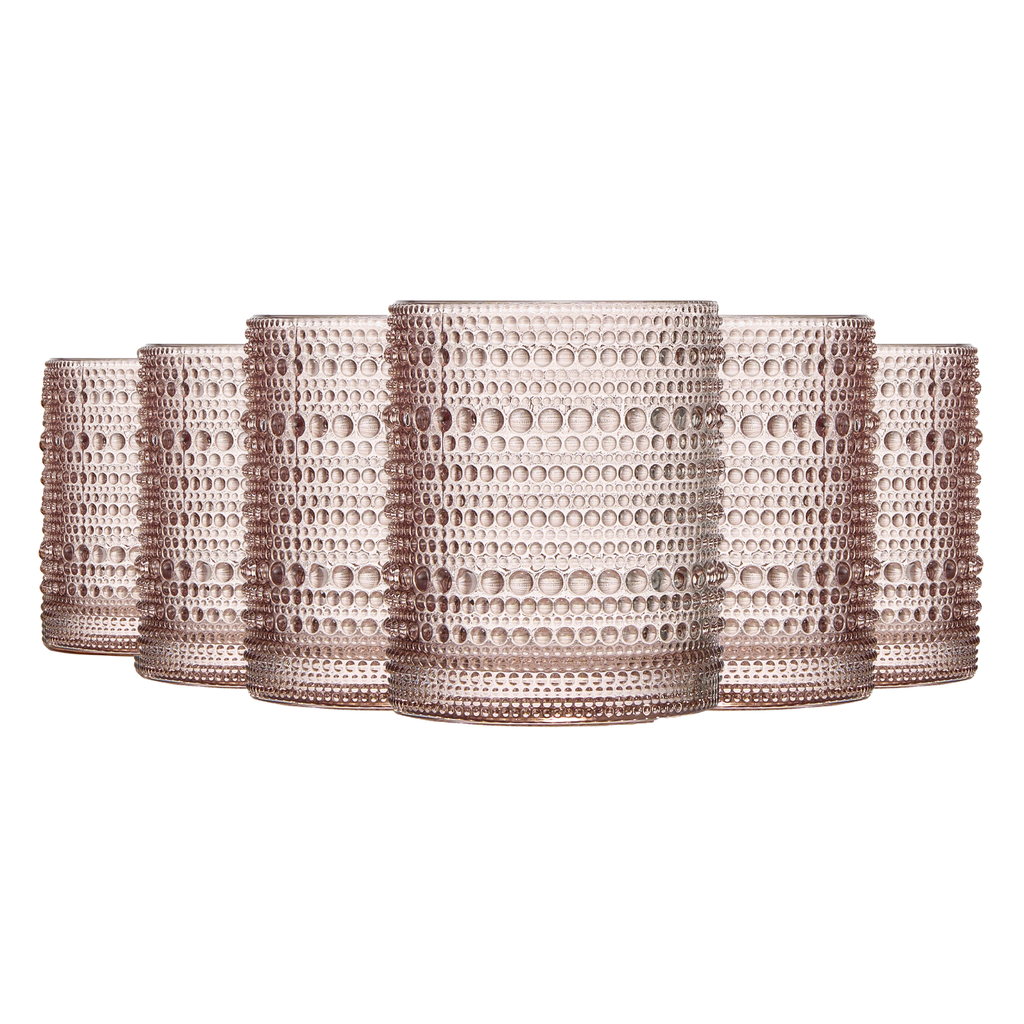 Tonal Hobnail Lowball Glassware, Set of 6